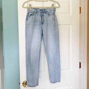 American Eagle Light Wash Distressed Mom Jeans